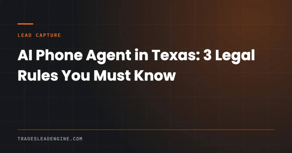 Contractor Marketing Guides for Texas Trades Businesses 19 AI phone agent call recording rules in Texas