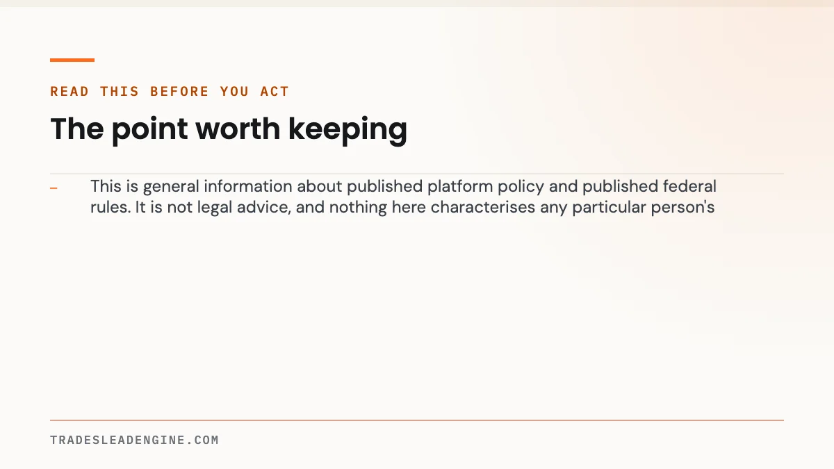 Someone Is Threatening a Bad Review Unless I Refund Them. Here's What to Do. 3 Key point on bad review: Read this before you act — This is general information about published platform policy and published federal rules. It is not legal advice, and nothing here characterises any particular p