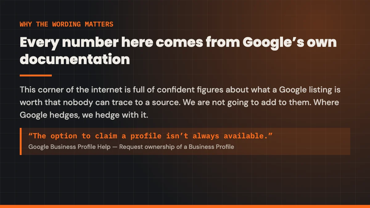 Cómo recuperar su Perfil de Empresa en Google de su antigua agencia de marketing 3 Por qué importa la redacción: cada número aquí viene de la propia documentación de Google. La Ayuda del Perfil de Empresa en Google dice que la opción de reclamar un perfil no siempre está disponible.