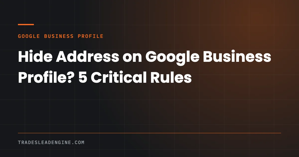 Can I Hide My Address on Google Business Profile? Service-Area Rules for Contractors 1 Business profile address settings for a service area business