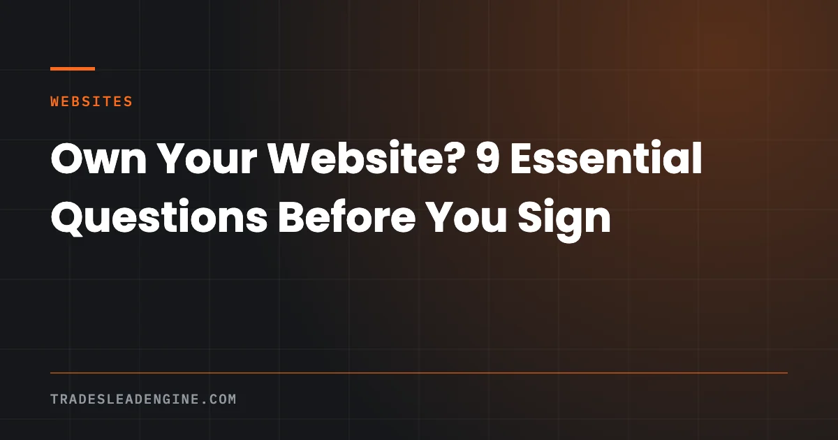 Do You Actually Own Your Contractor Website? 9 Questions to Ask Before You Sign 1 Own your website checklist of accounts and logins